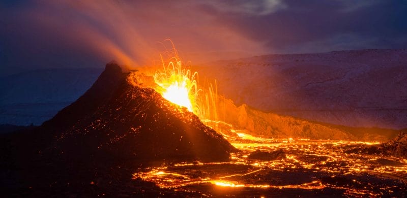 active volcano tour, Geldingadalur erupting volcano in Iceland