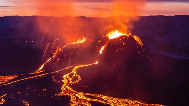 active volcano tour, Geldingadalur erupting volcano in Iceland