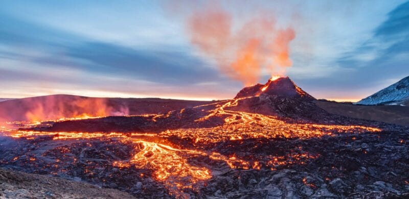 active volcano tour, Geldingadalur erupting volcano in Iceland