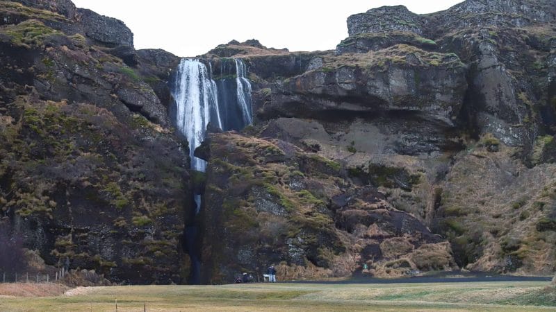 Gljúfrabúi hidden waterfall in a gorge in south Iceland