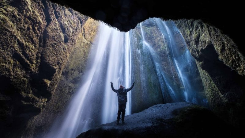Gljúfrabúi hidden waterfall in a gorge - south Iceland must see