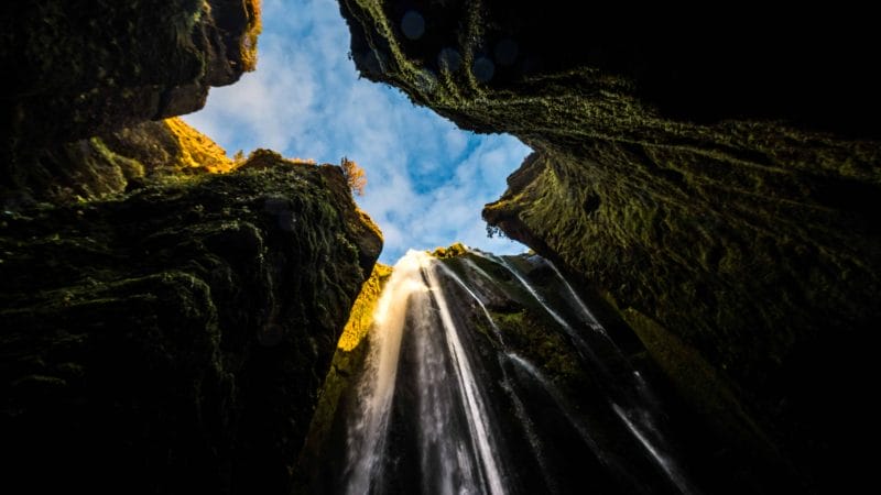 hidden waterfall -Gljúfrabúi - south Iceland tours