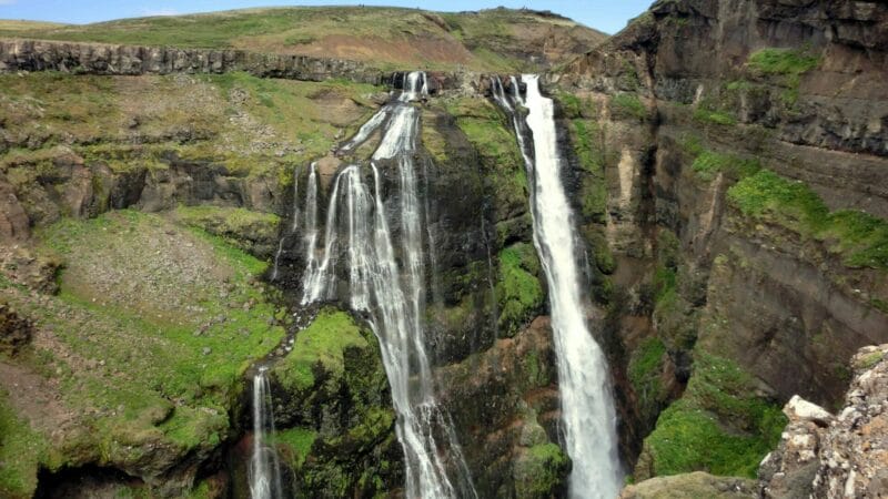 Glymur waterfall and hike in west Iceland