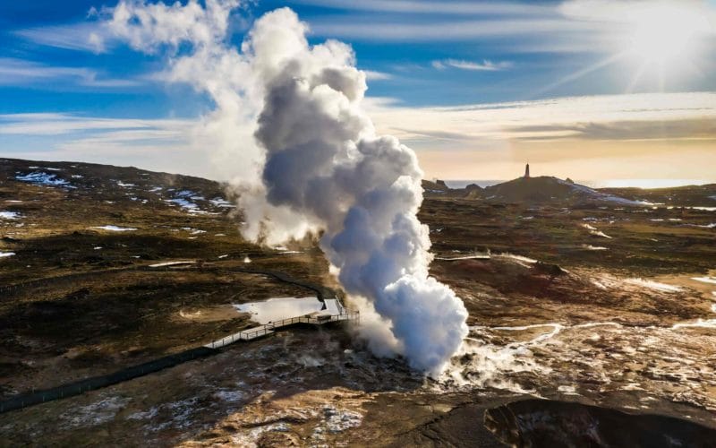 Gunnuhver hot spring in Reykjanes Peninsula Iceland