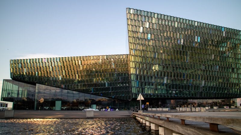 Harpa concert hall in downtown Reykjavik