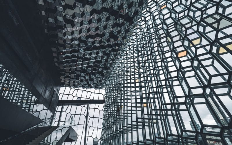 Harpa concert hall in downtown Reykjavik