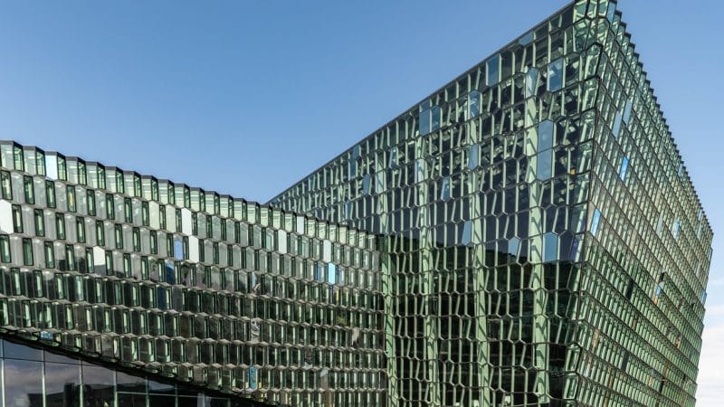 Harpa concert hall in downtown Reykjavik