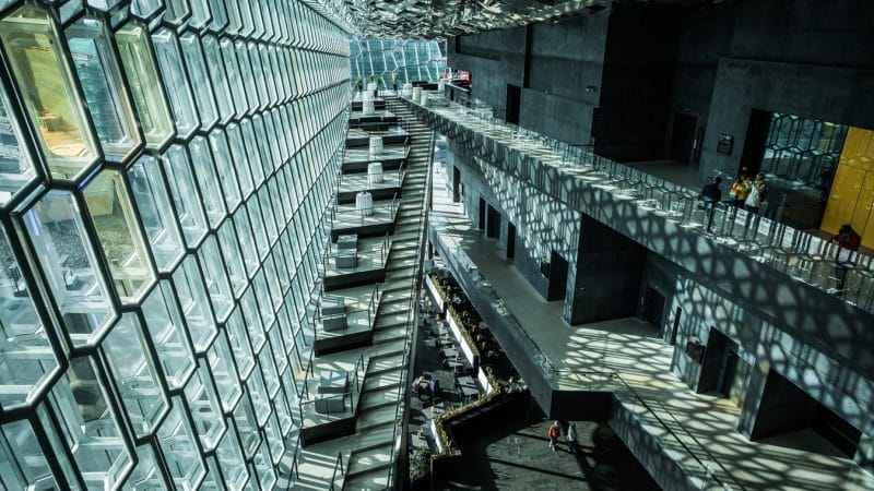 Harpa concert hall in downtown Reykjavik