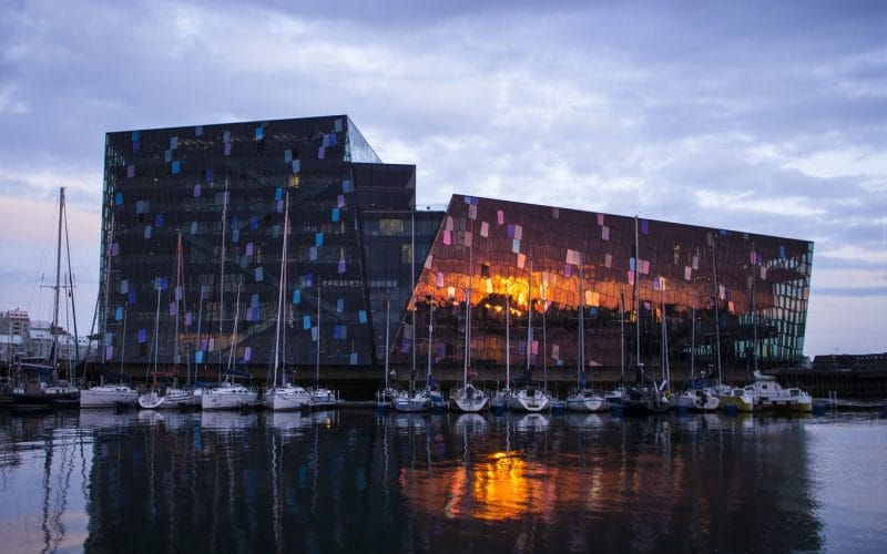 Harpa concert hall in downtown Reykjavik