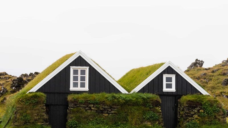 turf houses in Hellissandur in Snæfellsnes Peninsula