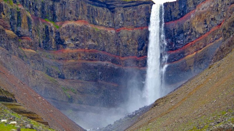 Hengifoss waterfall in East Iceland