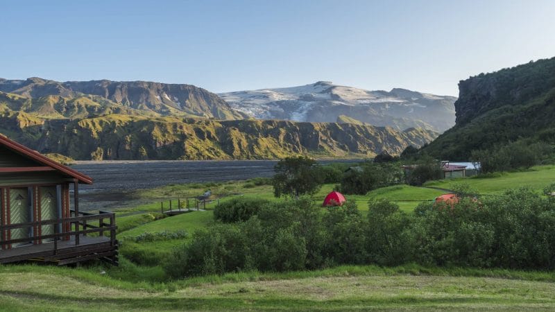 camping in Þórsmörk in the highlands of Iceland