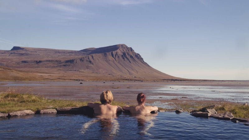 Iceland hot spring, Honeymoon in Iceland, couple in a hot spring in Iceland