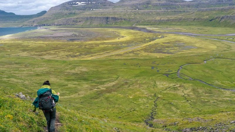 Hiking in Hornstrandir Nature Reserven in the Westfjords of Iceland
