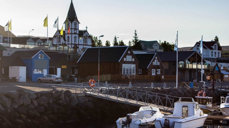 Húsavík fishing village in north Iceland