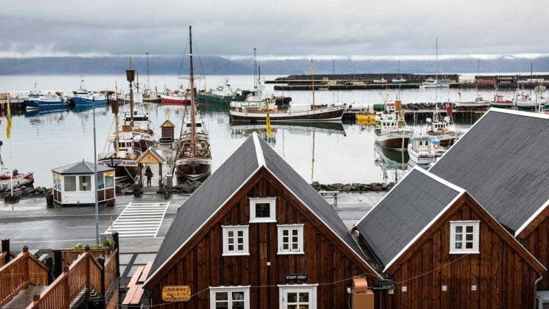 Húsavík fishing village in north Iceland