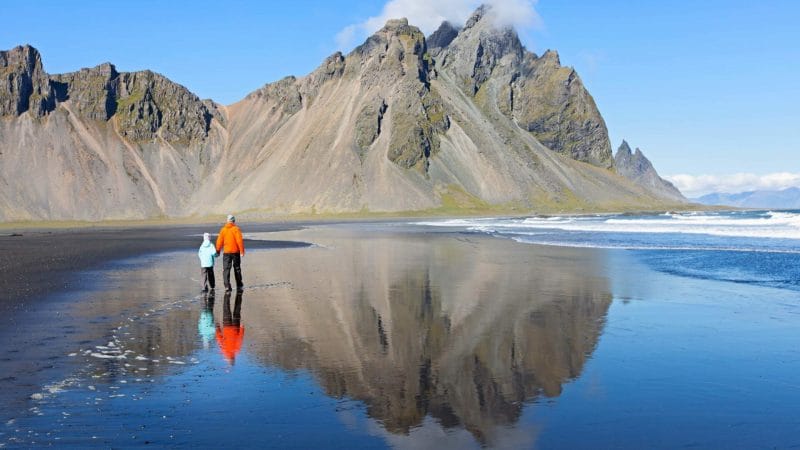 Iceland Family Travel at Stokksnes beach