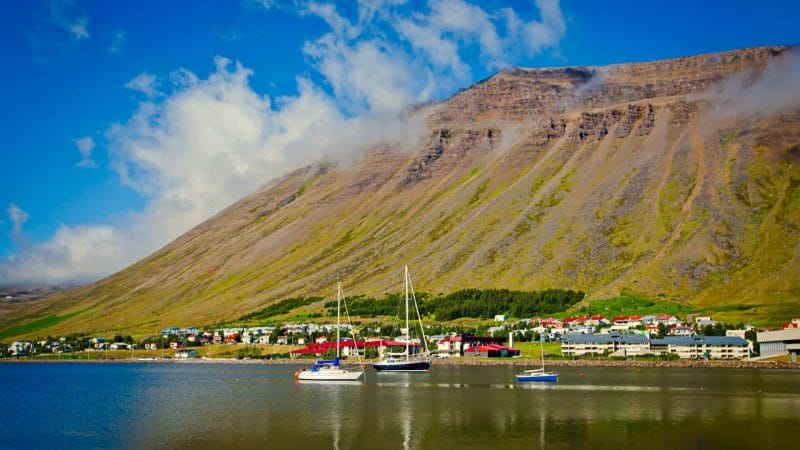 Ísafjörður village in westfjords of Iceland