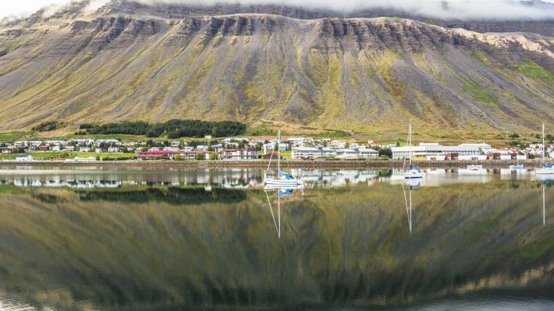 Ísafjörður village in westfjords of Iceland
