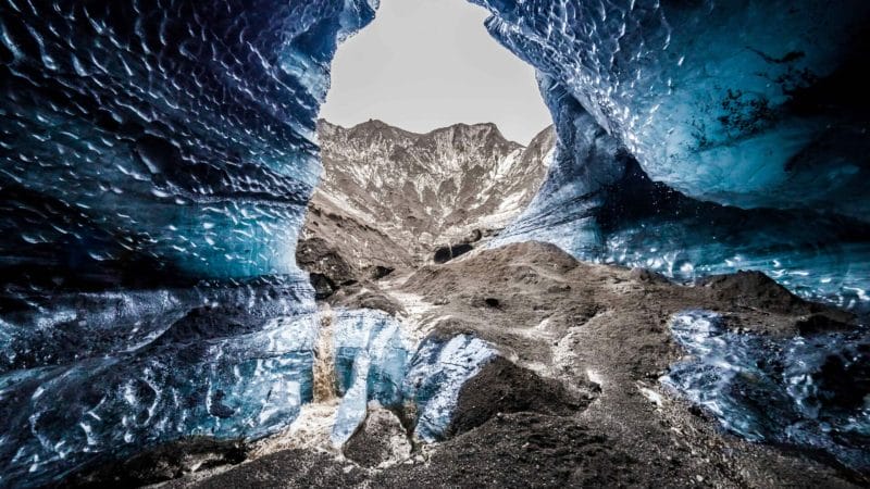 Blue Ice Cave in Iceland, Ice Cave Tours, Katla Volcano and glacier ice cave