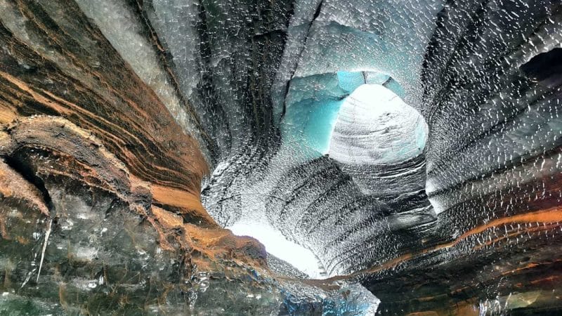 Katla Ice Cave under the volcano glacier