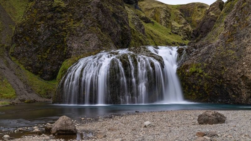 Stjórnarfoss Waterfall in Iceland - Kirkjubæjarklaustur South Iceland