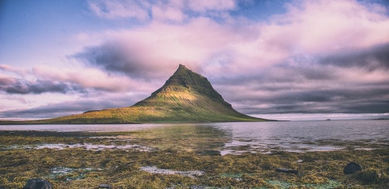 Kirkjufell mountain in Snæfellsnes Peninsula, Snæfellsnjokull National Park