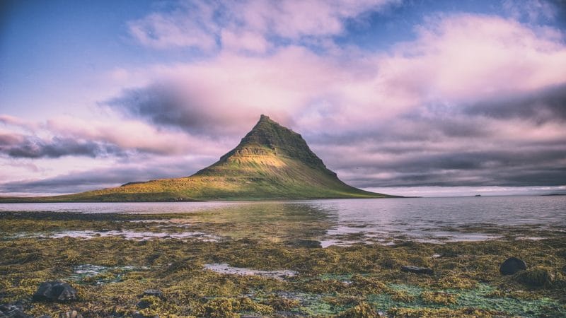 Kirkjufell mountain in Snæfellsnes Peninsula, Snæfellsnjokull National Park