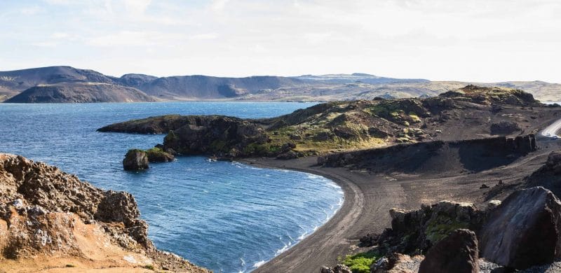 Kleifarvatn Lake in Reykjanes Peninsula Iceland