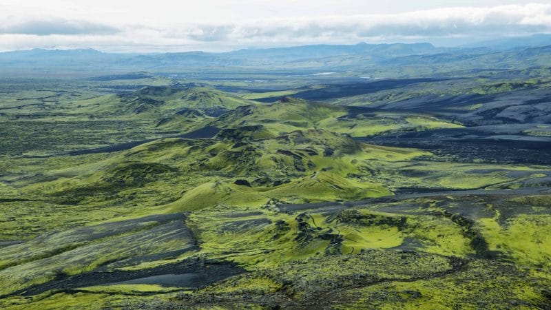 Lakagígar crater in the highlands of Iceland - largest Craters in Iceland