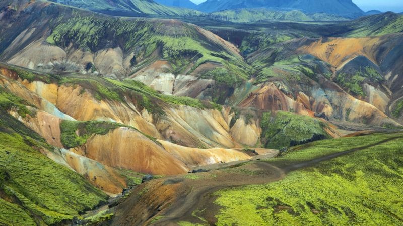 Highlands Iceland, Landmannalaugar in the highlands of Iceland, Brennisteinsalda Mountain in Landmannalaugar