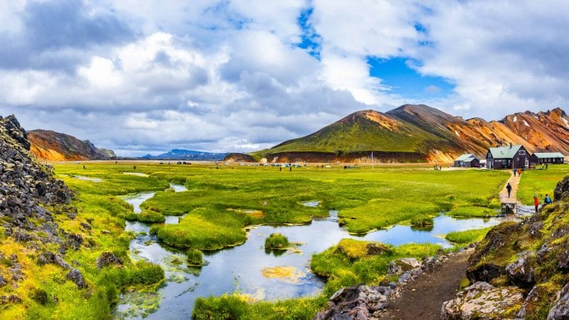 nature of Iceland, Iceland hot spring, Landmannalaugar hot spring in the highlands of Iceland