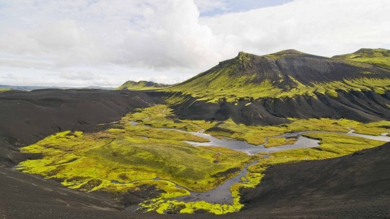 Laugavegur hiking trail in the highlands of Iceland