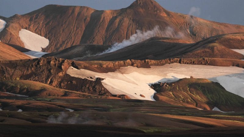 Laugavegur hiking trail in the highlands of Iceland