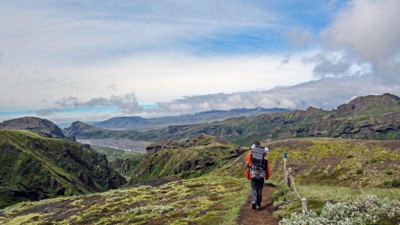 Laugavegur hiking trail in the highlands of Iceland