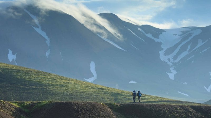 Laugavegur hiking trail in the highlands of Iceland