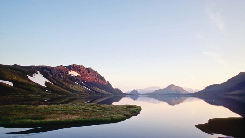 Laugavegur hiking trail in the highlands of Iceland