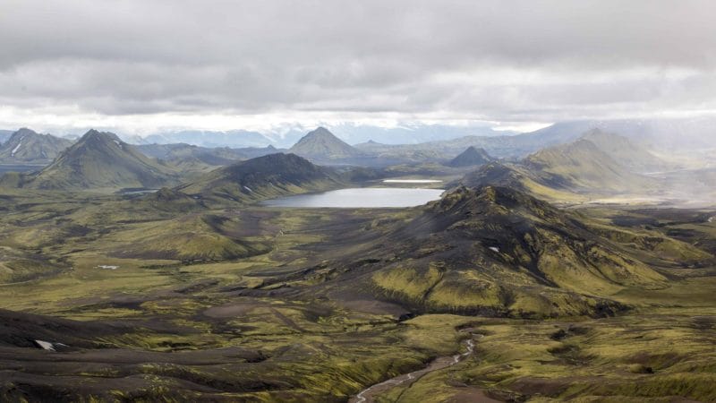 Laugavegur hiking trail in the highlands of Iceland