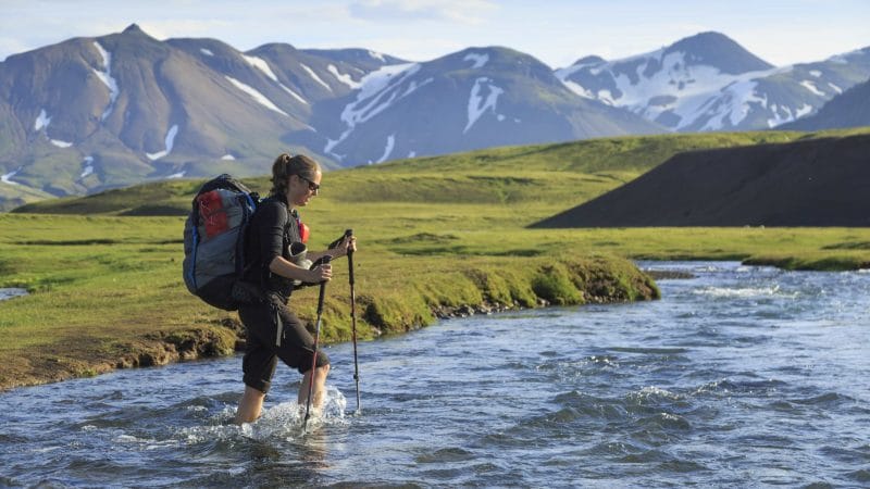 Laugavegur hiking trail in the highlands of Iceland