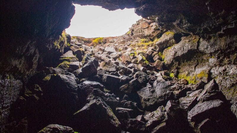 Leiðarendi lava cave in Iceland