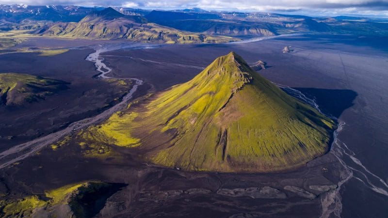 Mælifell volcano mountain in the highlands of Iceland