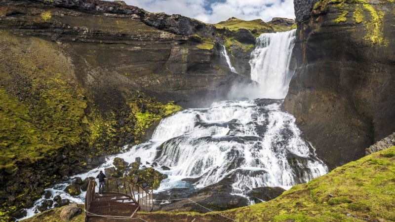 Ófærufoss waterfall in the highlands of Iceland