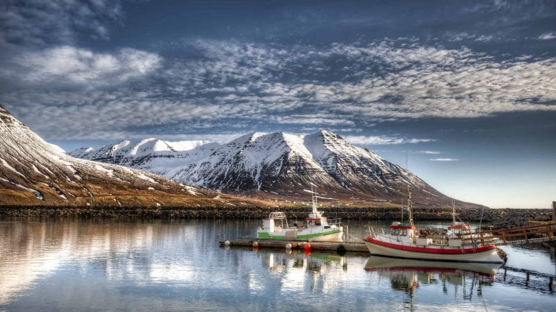 Ólafsfjörður fishing village in north Iceland