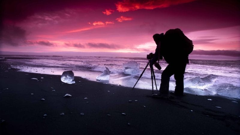 Iceland photo tours, Photography in Iceland - Sunset at the Diamond Beach - Most Beautiful Places in Iceland