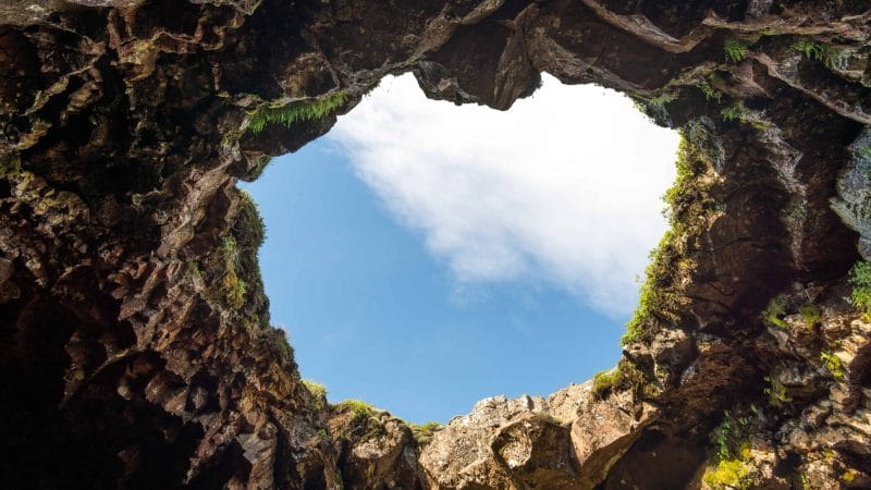 Raufarhólshellir lava cave in Iceland