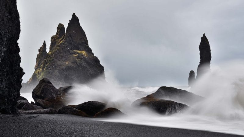 Reynisdrangar on Reynisfjara - Black Sand Beach Iceland Tour Packages