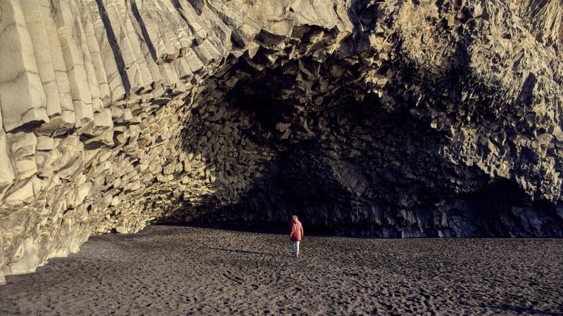 Reynisfjara black sand beach - south Iceland Tours Booking, Hálsanefshellir cave on Reynisfjara black sand beach
