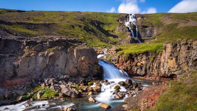 Rjúkandi waterfall in East Iceland