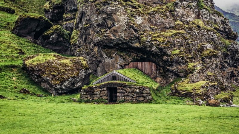 Rútshellir cave in south Iceland