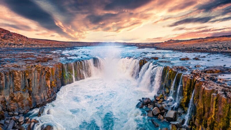 Selfoss waterfall in north Iceland